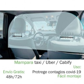 Mampara Taxi Uber Cabify VTC Coronavirus Inicio