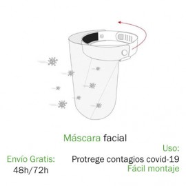 Mascarilla facial sujeción cabeza Mampara Coronavirus / Covid-19